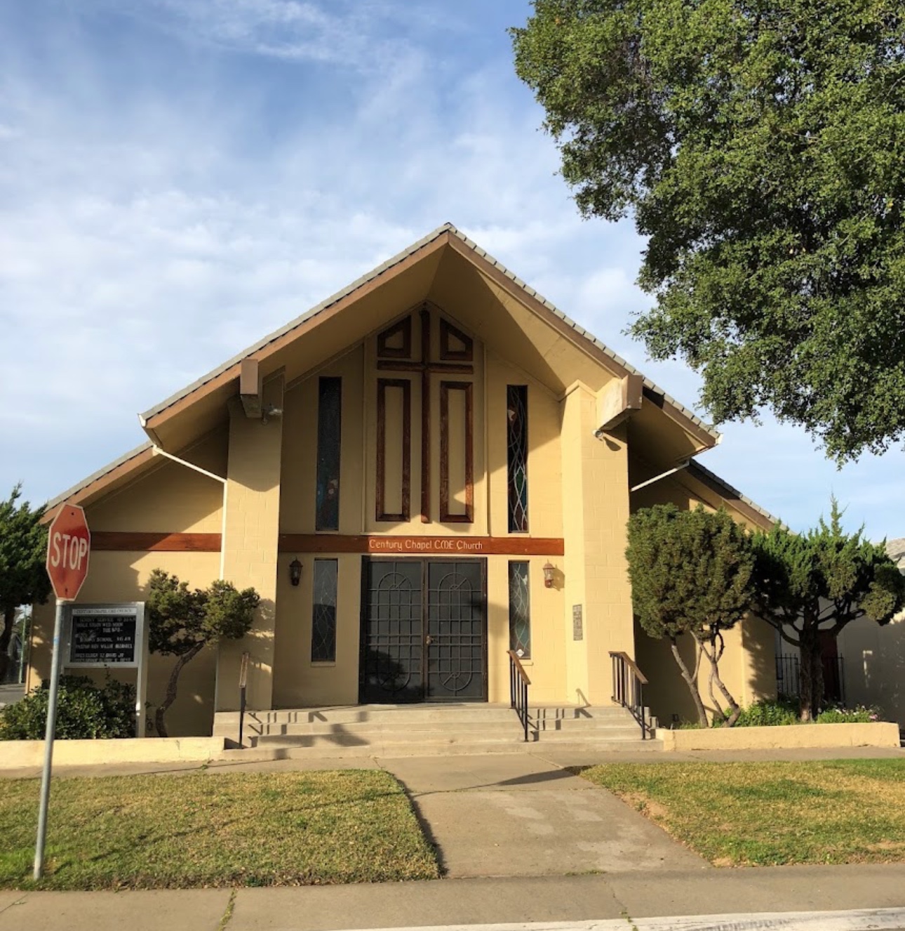 Front entrance of the church building